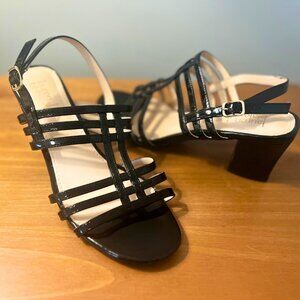 Lauren Blackwell Black Patent Sandals Size 8.5